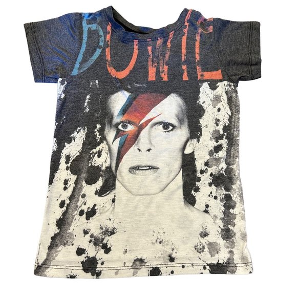 David Bowie Graphic Burnout Kids T Shirt 7/8 - Picture 1 of 4